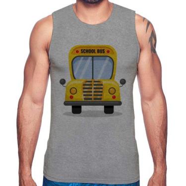Imagem de Regata Ônibus Escolar - Foca na Moda, Cinza, P