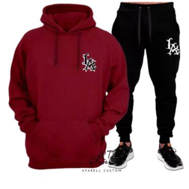 Imagem de Conjunto Moletom Estampado Personalizado LA Unissex Malha 100% Algodao