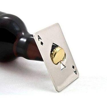 Imagem de 10 Abridor De Garrafa Carta Baralho Aço Inoxidavel Portátil - mmmagazi