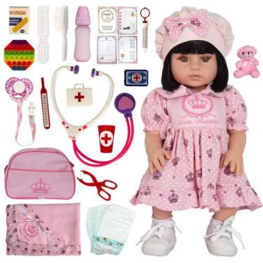Imagem de Bebe Realista Reborn Princesa Recém - Nascido 52 cm Barata - Cegonha R