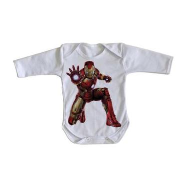 Imagem de body nenê criança roupa bebê manga longa Homem de Ferro ataque - Empór