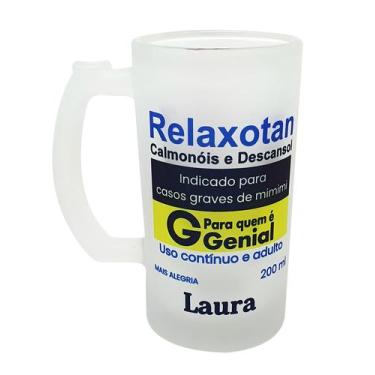 Imagem de Caneca Vidro Cerveja Chopp Relaxotan Camonóis e Descansol - GMH Prod. 