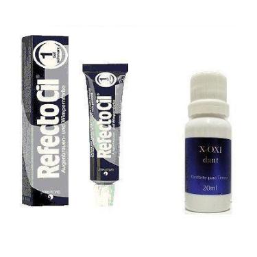 Imagem de Tintura Refectocil 1.0 Preto 15ml + Oxidante Henafix 20ml Cílios Sobra