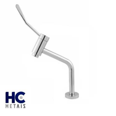 Imagem de Torneira Clínica Hospitalar Bancada Cotovelo Baixa 45º Metal - HC META