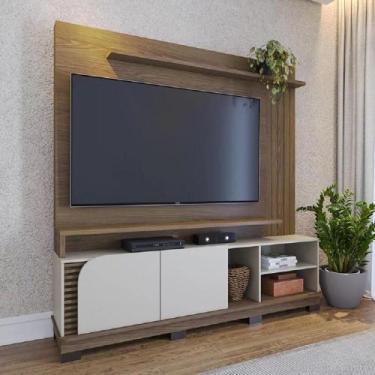 Imagem de Home Theater Jurerê 1.80 mt com Portas Curvas Amêndoa / Off White Matt