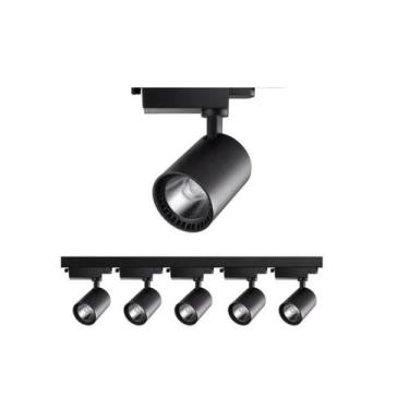 Imagem de Luminária Trilho Eletrificado 3m + 6 Spots Led 7w Preto - BWY, 3000K