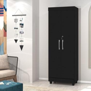 Imagem de Armário Multiuso Organizador Sapateira Texas 1,80 C Chave Preto J&A Mó