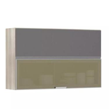 Imagem de Armario Basculante Misto Luciane 120cm 1 Porta Fechada 1 Porta Alumíni