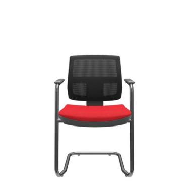 Imagem de Cadeira Brizza Executiva Poliéster Aproximação em S com Braços Fixos e