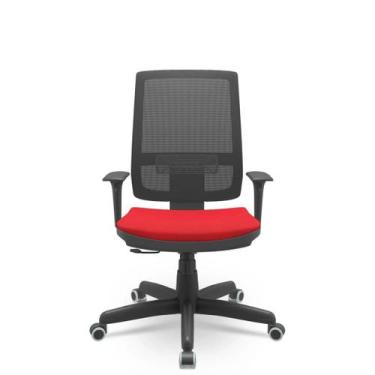 Imagem de Cadeira Brizza Presidente Poliéster Giratória Relax com Braços Reguláv