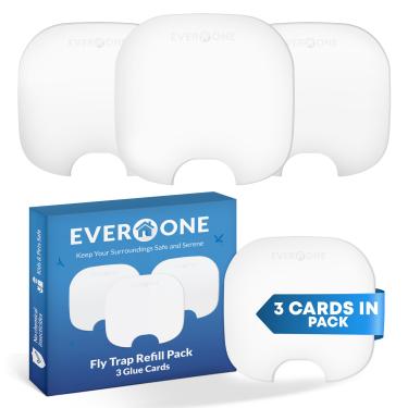 Imagem de EverOne Recargas de cartão de cola para armadilhas para moscas internas – 3 armadilhas adesivas para moscas, mosquitos e moscas de frutas – Compatível com apanhador de insetos plug-in para uso