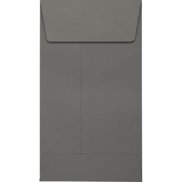 Imagem de LUXPaper #5 1/2 Envelopes de moeda em 36 kg Fumaça para coleções de moedas, sementes, pequenos itens de inventário e carimbos, pacote com 50, tamanho envelope 8 x 14 cm (cinza)