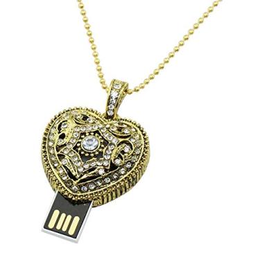 Imagem de 64 GB Black Metal Modelo Coração USB Flash Drive USB Stick PenDrive USB Flash Drives Memory Stick U Disk USB Flash Disk Thumb Drive