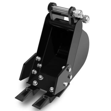 Imagem de NULTRUMA Balde estreito de 200 mm, acessórios para mini escavadeira de 20 cm, escavadeira de metal com dentes de metal