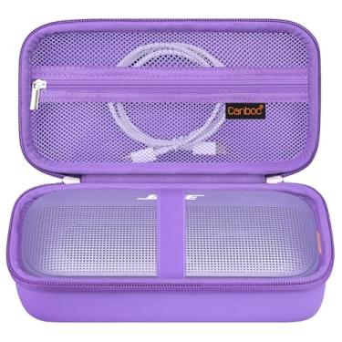 Imagem de Canboc Estojo de transporte compatível com alto-falante Bose SoundLink Flex Bluetooth, caixa de alto-falante externo sem fio, bolso de malha, cabo USB roxo (apenas capa)