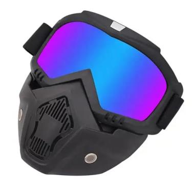 Imagem de Máscara Óculos Motociclista Motocross Moto Capacete Bike (azul)