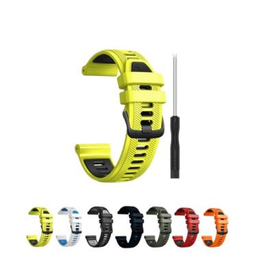 Imagem de Pulseira QUIBARATO de silicone compatível com 965, 955, 945, 935 (AMARELO C/PRETO) - Largura 22mm - Acompanha uma chave tipo "V"