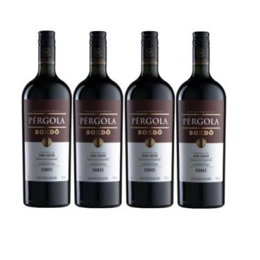 Imagem de Kit 4 Un Vinho Bordô Suave Pérgola 750 ml