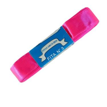 Imagem de Fita de Cetim Trader 15mm N3 com 10 Metros, COR 14 PINK FLUORESCENTE, 