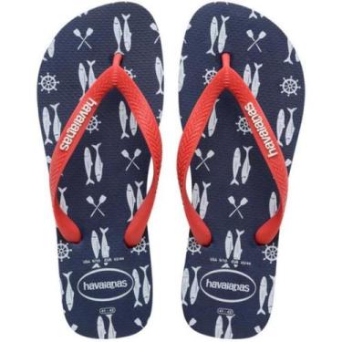 Imagem de Chinelo Havaianas Top Nautical - Marinho e Vermelho, 39/40