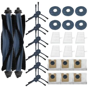 Imagem de HUAYUWA Kit de acessórios para aspirador de pó compatível com EUFY OMINI C20, peças de substituição de aspirador de pó e limpador de esfregão (2 escovas de rolo + 6 filtros + 12 escovas laterais + 6