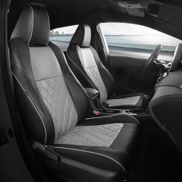 Imagem de FREESOO Capas de assento Toyota Corolla 2020-2025 SE/SE Apex Nightshade & 2023-2025 XSE e 2025 FX, capas de assento de carro personalizadas, capa de assento de carro de couro, capas de assento