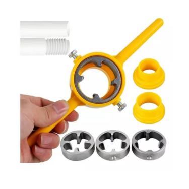 Imagem de Jogo Tarraxa Canos Tubos Pvc 1/2 A 1 Pol Jogo 6 Peças Rosca Cor Amarelo