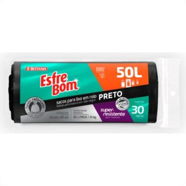 Imagem de Saco P/Lixo Esfrebom Pto 50Lt C/30 - BETTANIN