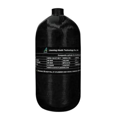Imagem de TUXING 4500Psi Tanque de mergulho de fibra de carbono 2.7L 164Cu em 2700CC Cilindro composto de alta pressão, tanque de mergulho, cilindro de gás para mergulho profundo, snorkel