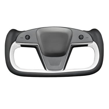 Imagem de MEWANT Capa de volante costurada à mão Tesla Model S Yoke para Tesla Model S 2021-2023 / Model X 2021-2023 Tesla Yoke Acessórios de volante