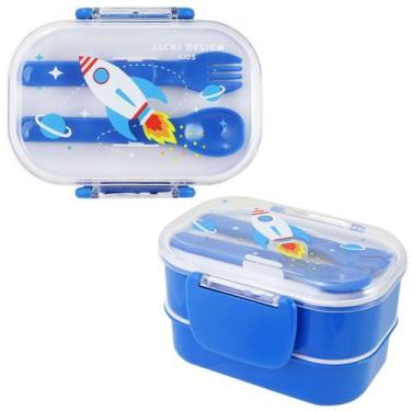 Imagem de Pote P/ Lanche Infantil Escolar 400ml Passeio Viagem C/ 2 Andares Lanc