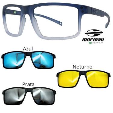 Imagem de Oculos Mormaii Swap 5 6127 DL6 Cinza Degrade Com 3 Clipons, Azul, Prat
