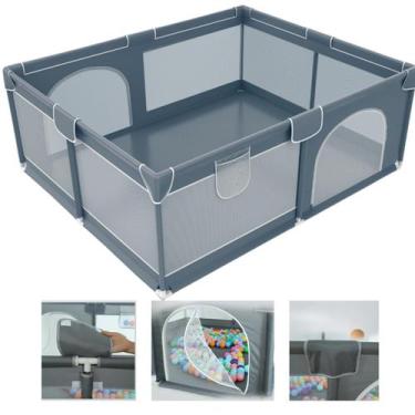 Imagem de Cercado grade de proteção retangular infantil cercadinho bebê 1,80x1,5