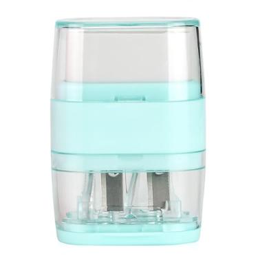 Imagem de Waremew 1 apontador manual com borracha, 2 furos de afiação com borracha para escola, escritório e material doméstico (verde)