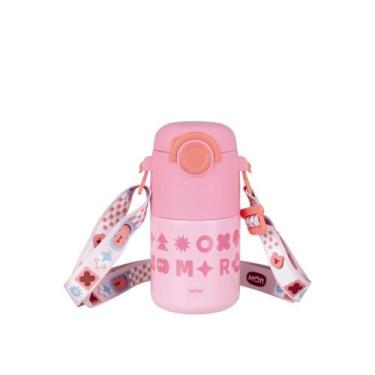 Imagem de Garrafa Térmica Kids Alça Rosa 500ml - MOR