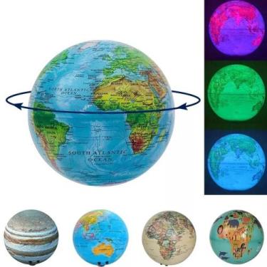 Imagem de Globo terrestre iluminado giratorio luminaria mapa mundi led infantil 