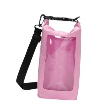 Imagem de Bolsa seca capa de telefone à prova d'água bolsa esportiva ao ar livre 3l portátil saco de saco de água portátil Duffle top para viagens à deriva de, Rosa