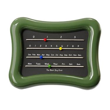 Imagem de Ioensy Ornamento de desktop de calendário de mesa 18,5x15 cm Modern Beautiful Desk Planner Calendário para Bedroom Bookcase Bookshelves Decor, Verde