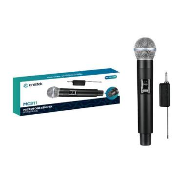 Imagem de Microfone VHF Recarregável Conexão P2 Sem Fio 50 Metros - Onistek