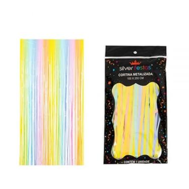 Imagem de Cortina Metalizada Colorida Candy 100 X 200 Cm Un Silverfestas