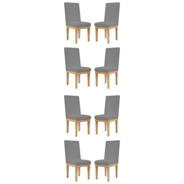 Imagem de Kit 8 Cadeiras De Jantar Reforçadas Estofadas Luxo Grafite