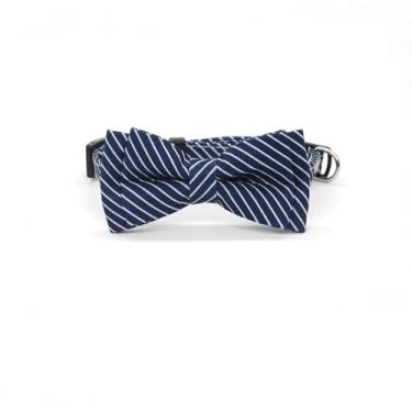 Imagem de Coleira de gato, com decoração de laço, estilo cavalheiro, etiqueta de nome e identificação podem ser personalizados, muito adequada para gatos machos e gatos, tecido de poliéster, pode ser lavado com