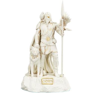 Imagem de Estátua Imagem Odin Mitologia Nórdica Valhalla Pai de Todos (Cor Mármore Dourado)