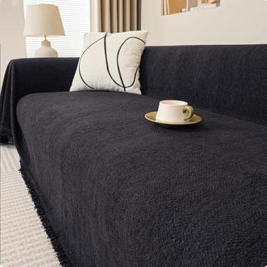 Imagem de Couch Cover, Waterproof Couch Cover, Thickened Chenille Sofa Cover, Large Anti-Scratch and Wrinkle-Resistant Sofa Cover, Pet-Friendly Wear-Resistant Sofa Cover for Living Room(Black,71 * 103in)