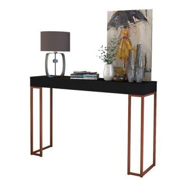 Imagem de Aparador Sala Casa 1,20mts Pés De Ferro Cobre 100% MDF - A7home, PRETO