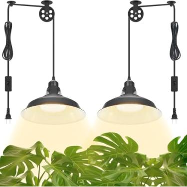 Imagem de MYSWEETY Lâmpada De Cultivo Suspensa, Luzes De Plantas Suspensas De Espectro Total Para Ambientes Internos, Luzes De Cultivo Decorativas Vintage Com Cabo De Alimentação De 16,4 Pés, Luz Pendente Pl