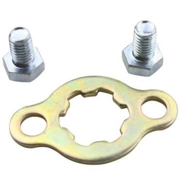 Imagem de WOOSTAR Clipe de placa de retenção de roda dentada do motor de 17 mm com parafusos de substituição para quadriciclo de 50cc 70cc 90cc 110cc 125cc ATV Go Kart Dirt Pit Bike Dune Buggy Quad