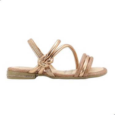 Imagem de Sandália Infantil Pink Cats Esra Caramelo Rives Metal Rose