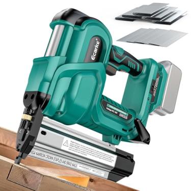 Imagem de Pistola de grampear sem fio 18GA para bateria Makita 18 V MAX. Pistola de pregos de 5 cm e grampeador de coroa estreita de 1-9/40.6 cm, ferramenta 2 em 1 - com pregos de calibre 18 para estofamento,