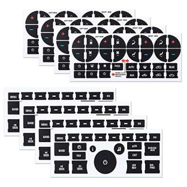 Imagem de PAGOW Adesivo de reparo de botão AC de substituição de 8 folhas para Chevy SUV Fixação Arruinada Desvanecida Controle Rádio Decalque Caminhão, Acessórios, 2 Estilos